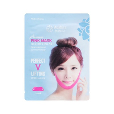 Лифтинг-маска корректирующая против второго подбородка AsiaKiss Perfect lifting pink mask, 15г