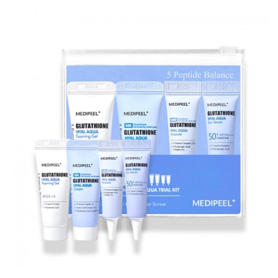 Набор увлажняющих миниатюр для сияния кожи MEDI-PEEL GLUTATHIONE HYAL AQUA TRIAL KIT, 15 мл+4 мл+15 мл+4 мл