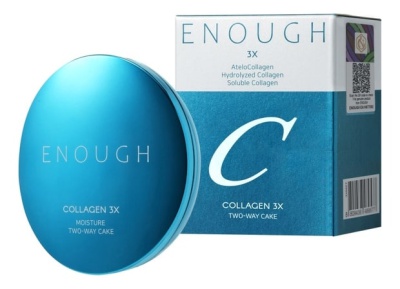 Пудра для лица +запасной блок (R) ENOUGH Collagen 3X Moisture Two-way Cake SPF28 PA++, 13 г + 13г