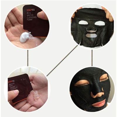Маска для лица светляющая и увлажняющая черная Jayjun Real Water Brightening Black Mask