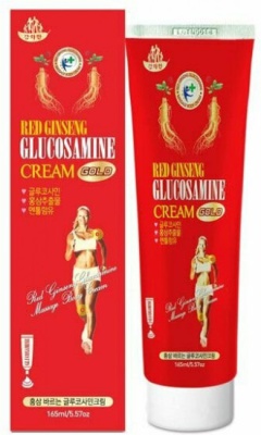 Крем для тела массажный с красным женьшенем и глюкозамином Daejeon Red Ginseng Glucosamine Cream Gold, 165мл