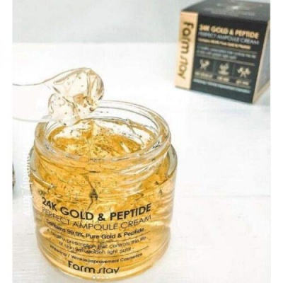 Крем ампульный с золотом и пептидами Farmstay 24K Gold&Peptide Perfect Ampoule Cream