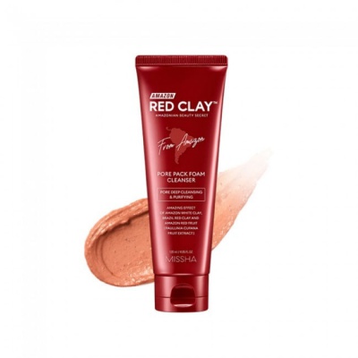 Пенка для умывания на основе красной глины MISSHA Amazon Red Clay™ Pore Pack Foam Cleanser