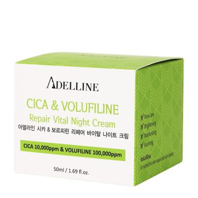 Крем ночной с центеллой и волюфилином Adelline Cica Volufeline Repair Vital Night Cream