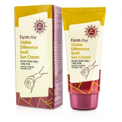 Солнцезащитный крем улиточный Farmstay Visible Difference Snail Sun Cream SPF 50+ PA+++ 						