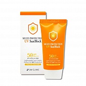 Солнцезащитный крем для лица 3W Clinic MULTI PROTECTION UV SUN BLOCK, 70 мл
