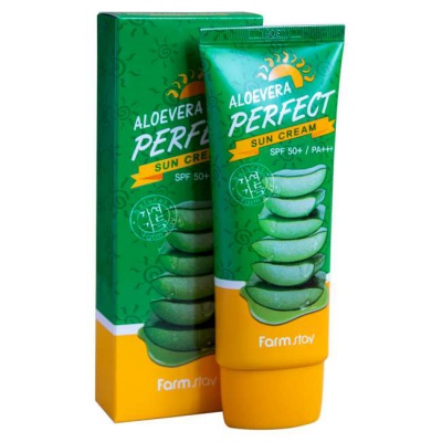 Солнцезащитный крем с алоэ Farmstay Aloevera Perfect Sun Cream SPF 50+/PA+++ 					