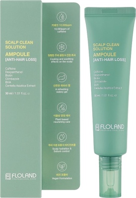 Сыворотка укрепляющая с кофеином против выпадения волос Floland Scalp Clean Solution Ampoule