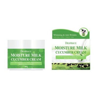 Крем для лица увлажняющий с экстрактом огурца Deoproce Moisture Milk Cucumber Cream
