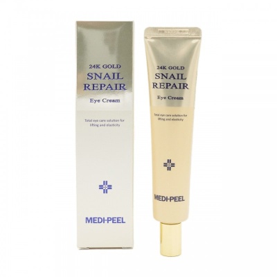 Крем для век с золотом и муцином улитки регенерирующий Medi-Peel 24K GOLD SNAIL RAPAIR EYE CREAM, 40мл