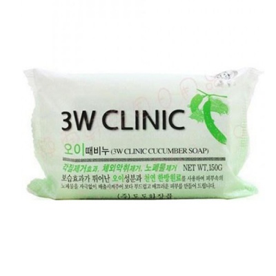 Мыло кусковое Огурец 3W Clinic Dirt Soap Cucumber											