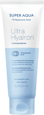 Пенка для умывания очищающая MISSHA SUPER AQUA ULTRA HYALRON FOAMING CLEANSER, 100мл