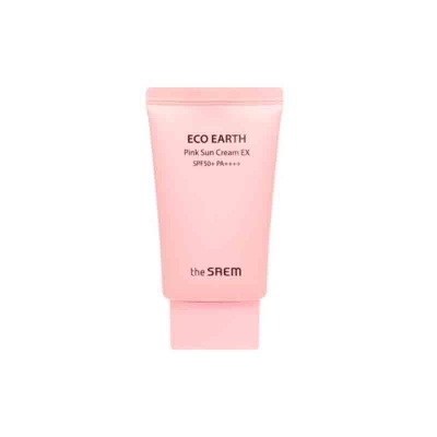 Солнцезащитный крем для лица The Saem Eco Earth Pink Sun Cream EX SPF50+ PA++++