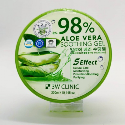 Гель универсальный увлажняющий с алоэ вера 98% 3W Clinic Aloe Vera Soothing Gel