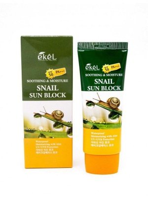 Солнцезащитный крем с муцином улитки Ekel Soothing&Moisture Snail Sun Block SPF50+/PA+++